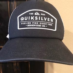 Black and White Quiksilver Trucker Hat